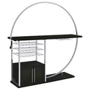  Coaster Furniture Risley 182799 2-door Circular LED Home Bar Cabinet - Dark Charcoal IMAGE 1