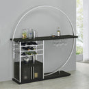  Coaster Furniture Risley 182799 2-door Circular LED Home Bar Cabinet - Dark Charcoal IMAGE 2
