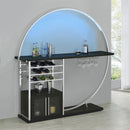  Coaster Furniture Risley 182799 2-door Circular LED Home Bar Cabinet - Dark Charcoal IMAGE 3