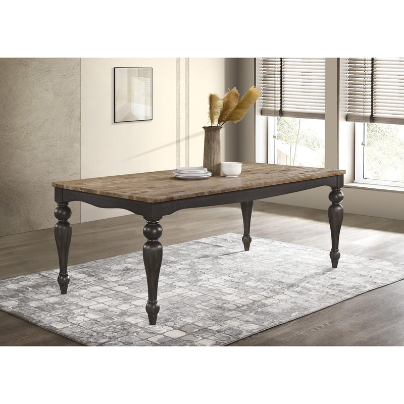  Coaster Furniture Bridget 108221 Rectangular 79-inch Dining Table - Brown Brushed IMAGE 2