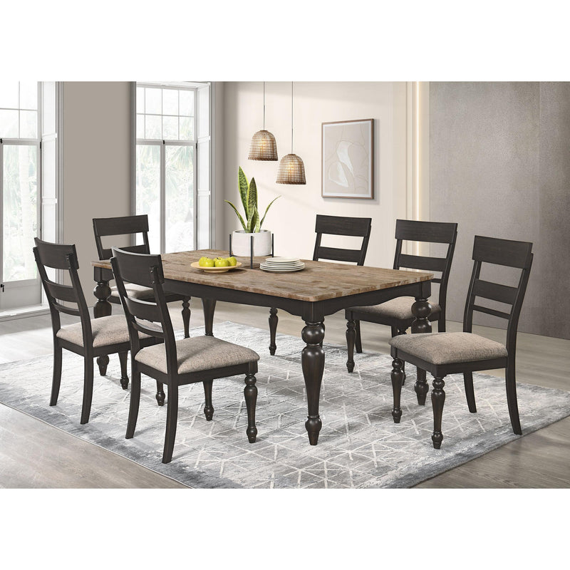  Coaster Furniture Bridget 108221 Rectangular 79-inch Dining Table - Brown Brushed IMAGE 6