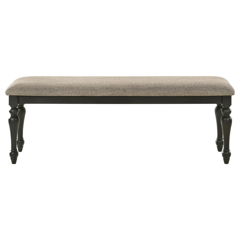  Coaster Furniture Bridget 108223 Fabric Upholstered Dining Bench - Stone and Charcoal IMAGE 3