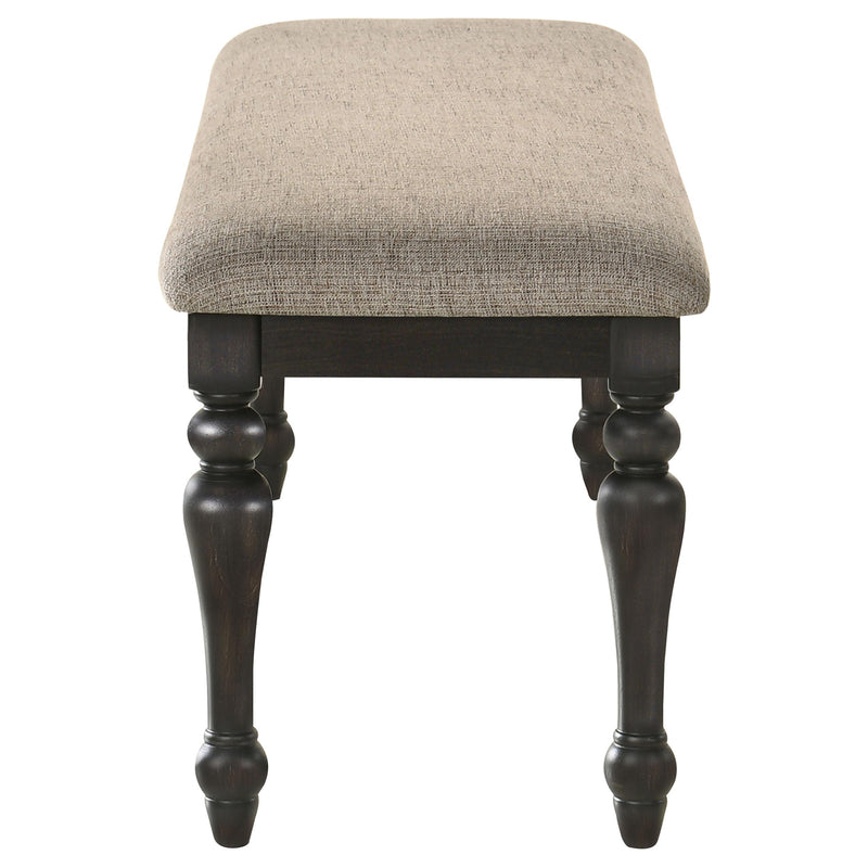 Coaster Furniture Bridget 108223 Fabric Upholstered Dining Bench - Stone and Charcoal IMAGE 4