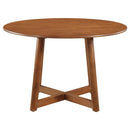  Coaster Furniture Dinah 108471 Round 47-inch Solid Wood Dining Table - Walnut IMAGE 3