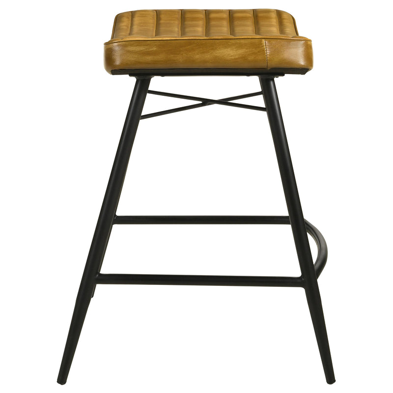  Coaster Furniture Bayu 109248 Leather Upholstered Counter Stool - Camel IMAGE 5