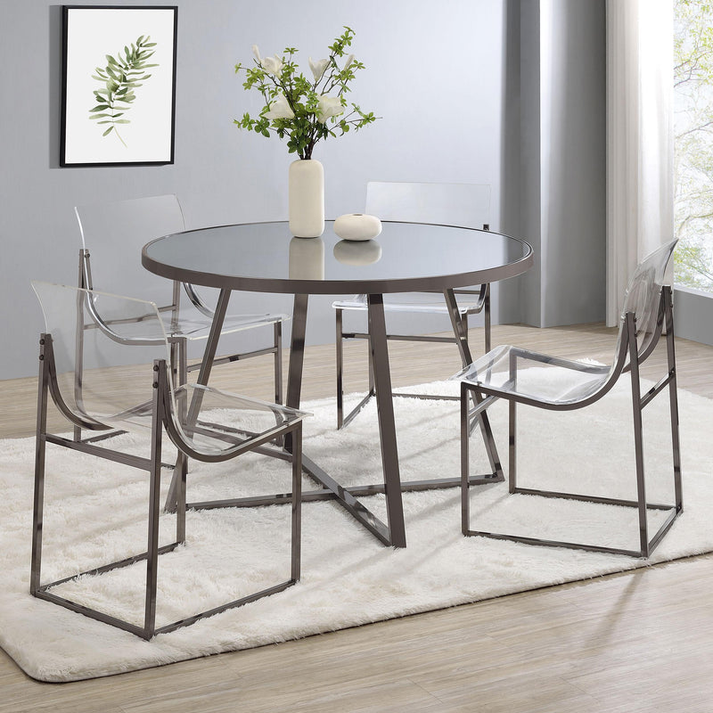  Coaster Furniture Adino 121142 Acrylic Dining Side Chair - Black Nickel IMAGE 10