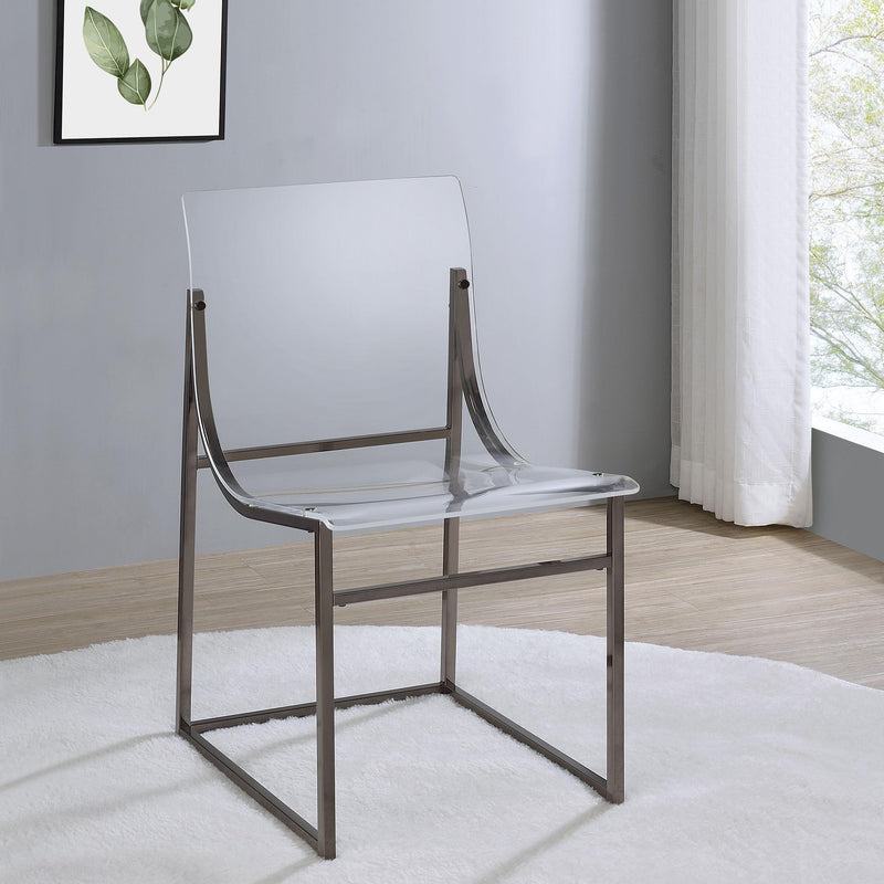  Coaster Furniture Adino 121142 Acrylic Dining Side Chair - Black Nickel IMAGE 2