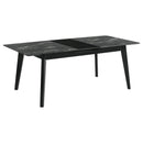  Coaster Furniture Crestmont 121251 78-inch Extension Dining Table - Black Faux Marble IMAGE 1