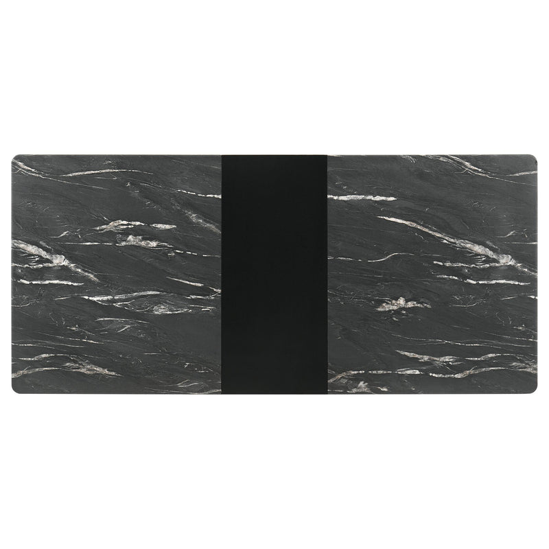  Coaster Furniture Crestmont 121251 78-inch Extension Dining Table - Black Faux Marble IMAGE 6