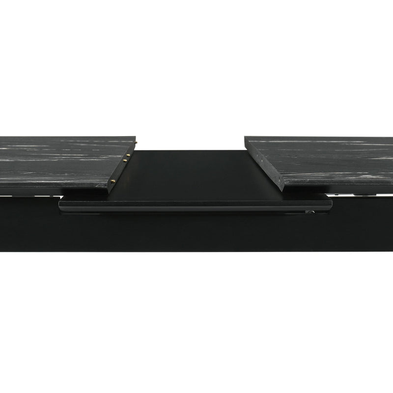  Coaster Furniture Crestmont 121251 78-inch Extension Dining Table - Black Faux Marble IMAGE 8