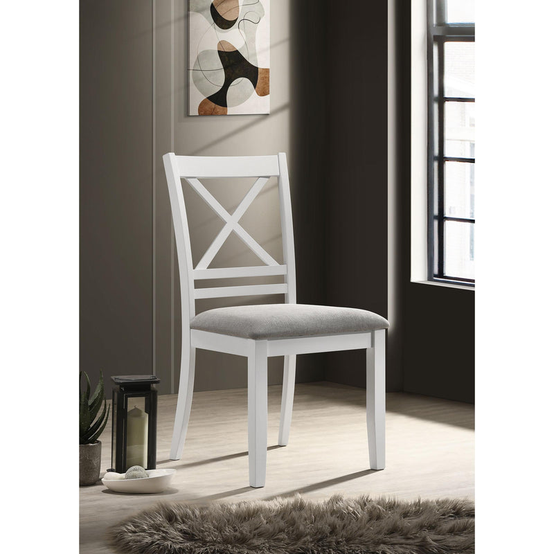 Coaster Furniture Hollis 122242 Cross Back Wood Dining Side Chair - White IMAGE 2