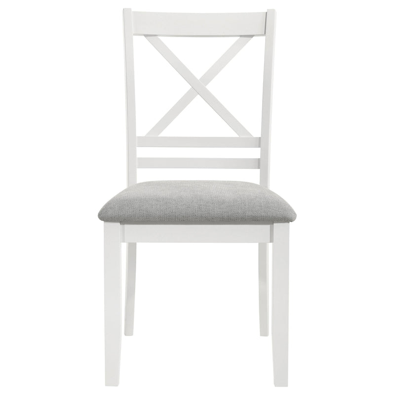  Coaster Furniture Hollis 122242 Cross Back Wood Dining Side Chair - White IMAGE 3