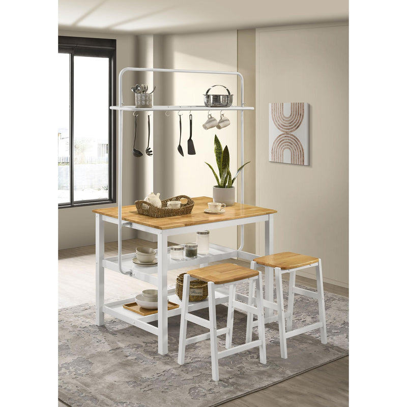  Coaster Furniture Edgeworth 122246 itchen Island Counter Table with Pot Rack - White IMAGE 11