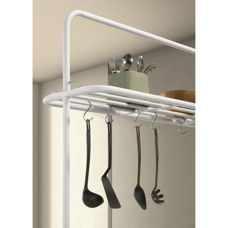  Coaster Furniture Edgeworth 122246 itchen Island Counter Table with Pot Rack - White IMAGE 13