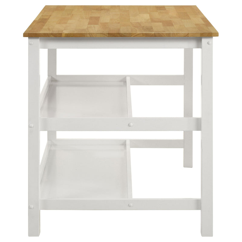  Coaster Furniture Edgeworth 122246 itchen Island Counter Table with Pot Rack - White IMAGE 8