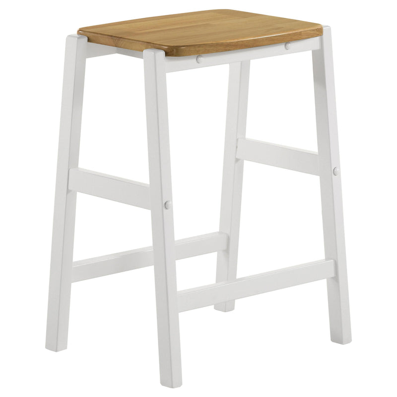  Coaster Furniture Edgeworth 122247 Backless Counter Stool - White IMAGE 1