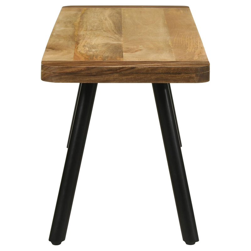  Coaster Furniture Maverick 123043 Wood Dining Bench - Natural Mango and Black IMAGE 4