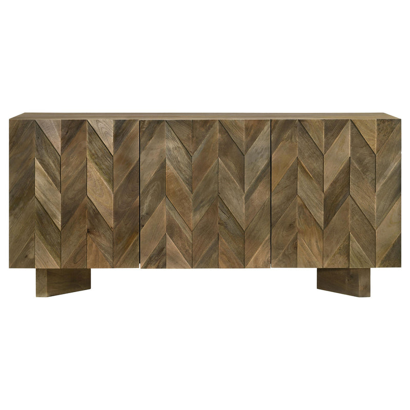  Coaster Furniture Tyler 130515 3-door Solid Wood Sideboard Buffet Cabinet - Mango Brown IMAGE 5