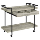  Coaster Furniture Ventura 181005 1-Drawer Engineered Wood Bar Cart - Grey Driftwood IMAGE 3