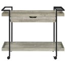  Coaster Furniture Ventura 181005 1-Drawer Engineered Wood Bar Cart - Grey Driftwood IMAGE 4