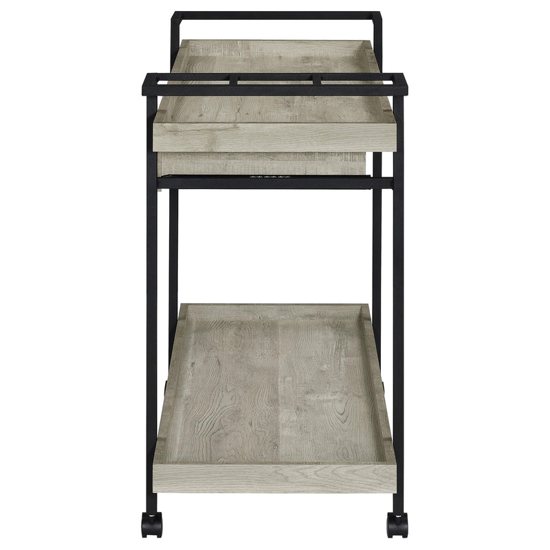  Coaster Furniture Ventura 181005 1-Drawer Engineered Wood Bar Cart - Grey Driftwood IMAGE 5