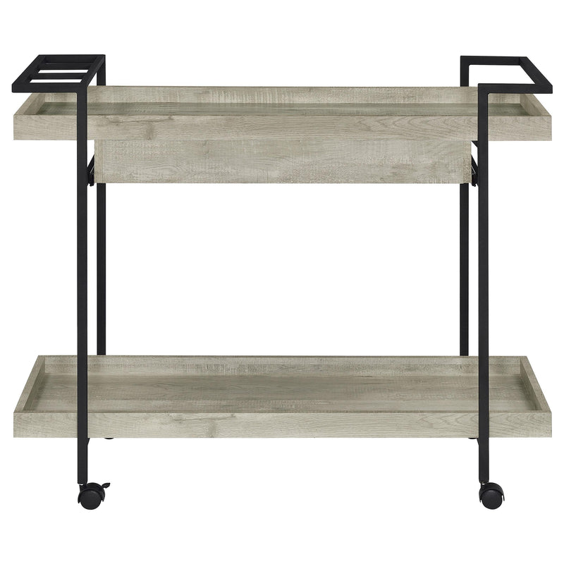  Coaster Furniture Ventura 181005 1-Drawer Engineered Wood Bar Cart - Grey Driftwood IMAGE 7
