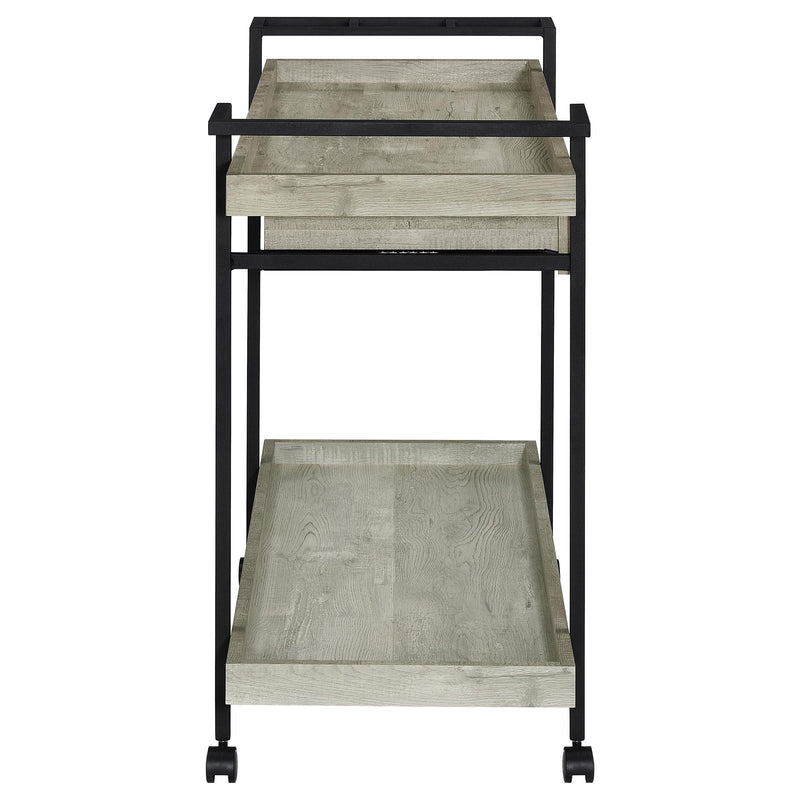  Coaster Furniture Ventura 181005 1-Drawer Engineered Wood Bar Cart - Grey Driftwood IMAGE 8
