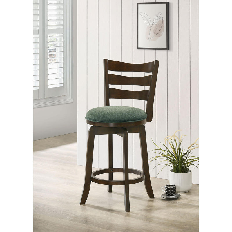  Coaster Furniture Murphy 181378 Wood Counter Height Swivel Bar Chair - Hunter Green IMAGE 2