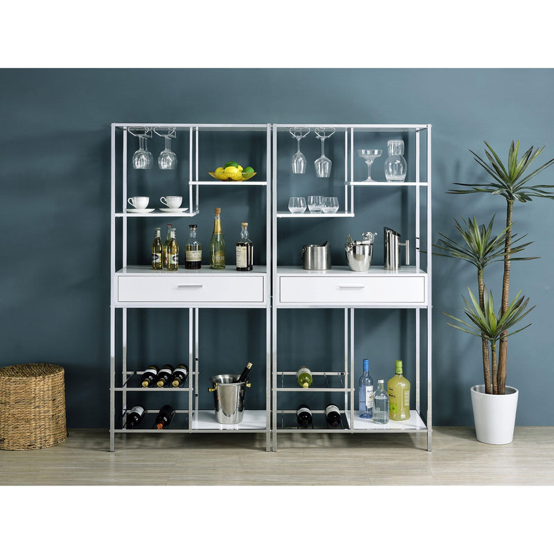  Coaster Furniture Figueroa 182034 5-shelf LED Wine Storage Bar Cabinet - White High Gloss IMAGE 11