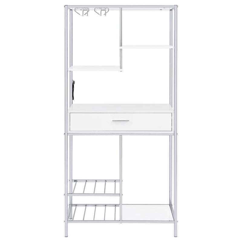  Coaster Furniture Figueroa 182034 5-shelf LED Wine Storage Bar Cabinet - White High Gloss IMAGE 5