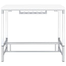  Coaster Furniture Norcrest 182101 47-inch Acrylic Leg Bar Table - White High Gloss IMAGE 7