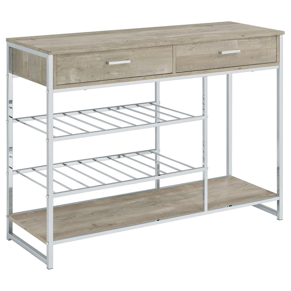 Coaster Furniture Melrose 182275 2-Drawer Home Bar Storage with Wine Rack - Grey IMAGE 1