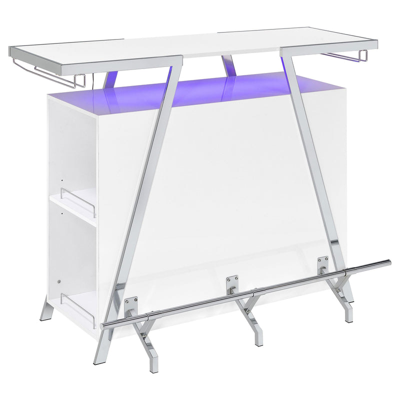 Coaster Furniture Araceli 182355 Freestanding LED Home Bar Cabinet - White High Gloss IMAGE 10