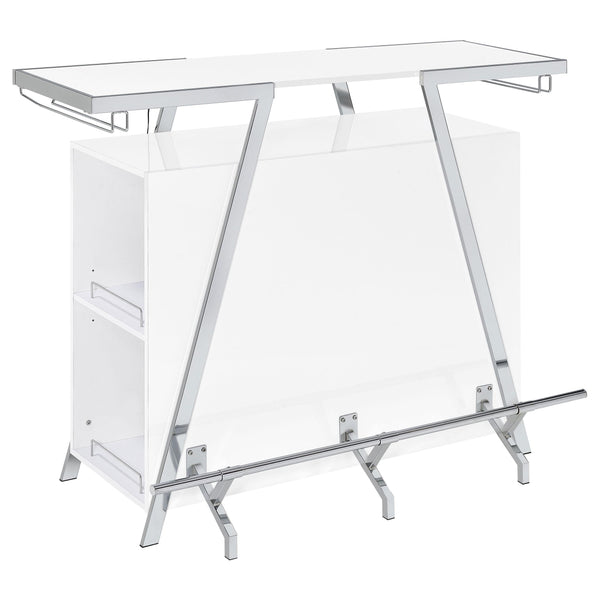  Coaster Furniture Araceli 182355 Freestanding LED Home Bar Cabinet - White High Gloss IMAGE 1