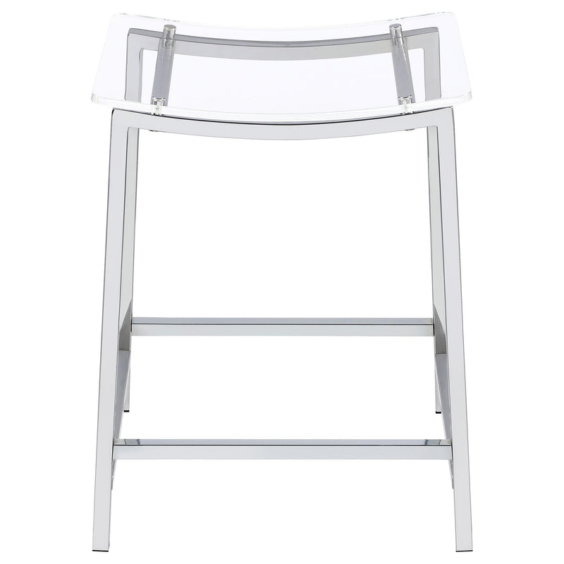  Coaster Furniture Jovani 182358 Acrylic Backless Counter Stool - Chrome IMAGE 3