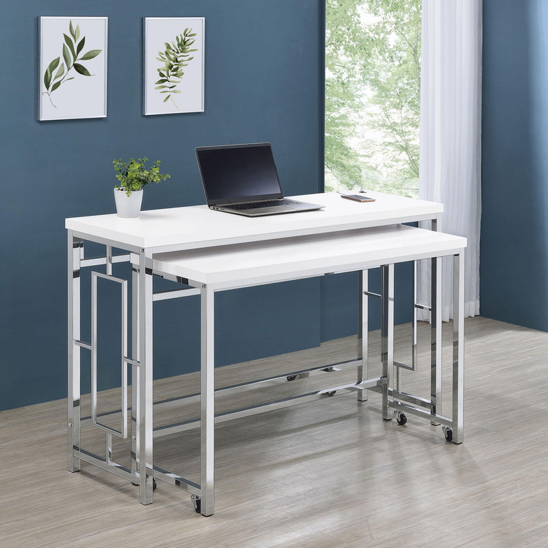  Coaster Furniture Jackson 182714 4-piece Multipurpose Counter Height Table Set - White IMAGE 17