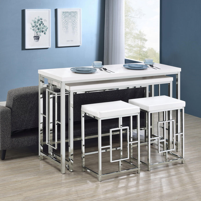  Coaster Furniture Jackson 182714 4-piece Multipurpose Counter Height Table Set - White IMAGE 18