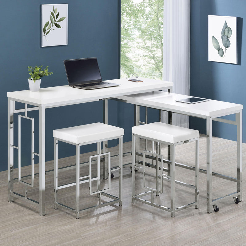  Coaster Furniture Jackson 182714 4-piece Multipurpose Counter Height Table Set - White IMAGE 19