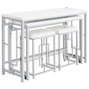  Coaster Furniture Jackson 182714 4-piece Multipurpose Counter Height Table Set - White IMAGE 1