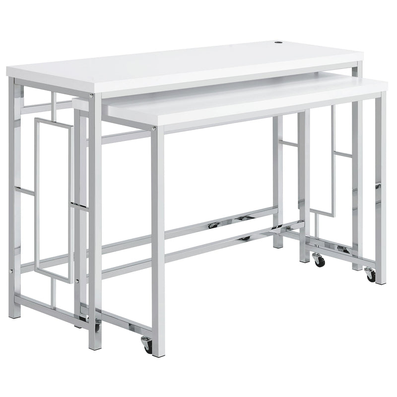  Coaster Furniture Jackson 182714 4-piece Multipurpose Counter Height Table Set - White IMAGE 3