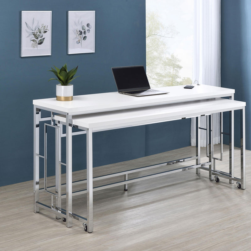  Coaster Furniture Jackson 182715 5-piece Multipurpose Counter Height Table Set - White IMAGE 14