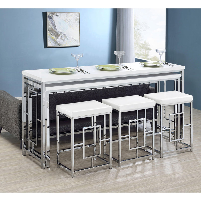  Coaster Furniture Jackson 182715 5-piece Multipurpose Counter Height Table Set - White IMAGE 15