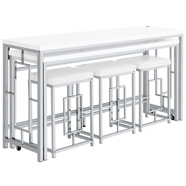  Coaster Furniture Jackson 182715 5-piece Multipurpose Counter Height Table Set - White IMAGE 1