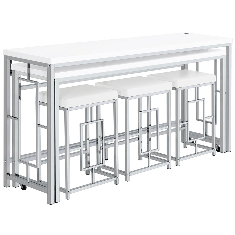  Coaster Furniture Jackson 182715 5-piece Multipurpose Counter Height Table Set - White IMAGE 1