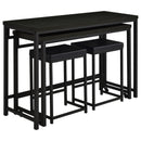  Coaster Furniture Hawes 182724 4-piece Multipurpose Counter Height Table Set - Black IMAGE 1