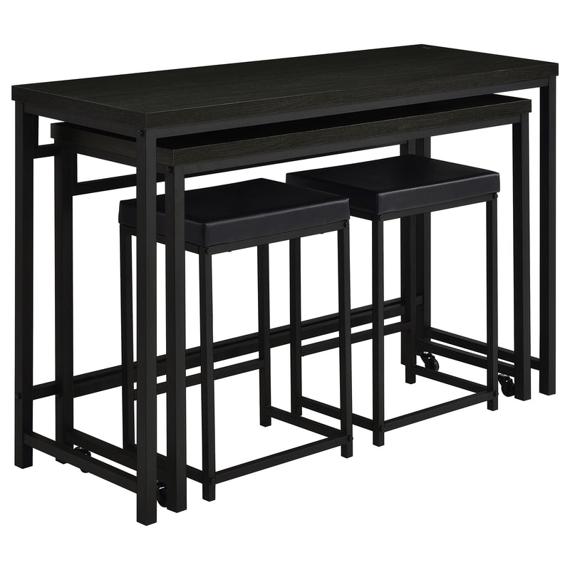  Coaster Furniture Hawes 182724 4-piece Multipurpose Counter Height Table Set - Black IMAGE 1
