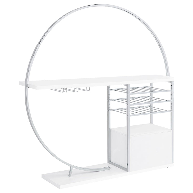  Coaster Furniture Risley 182798 2-door Circular LED Home Bar Cabinet - White High Gloss IMAGE 15