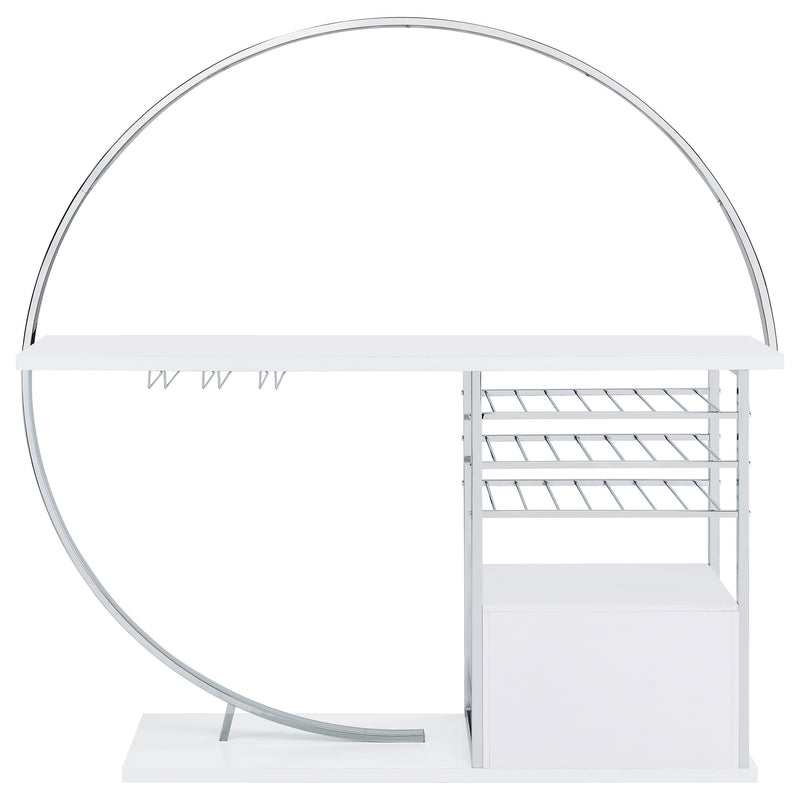  Coaster Furniture Risley 182798 2-door Circular LED Home Bar Cabinet - White High Gloss IMAGE 16