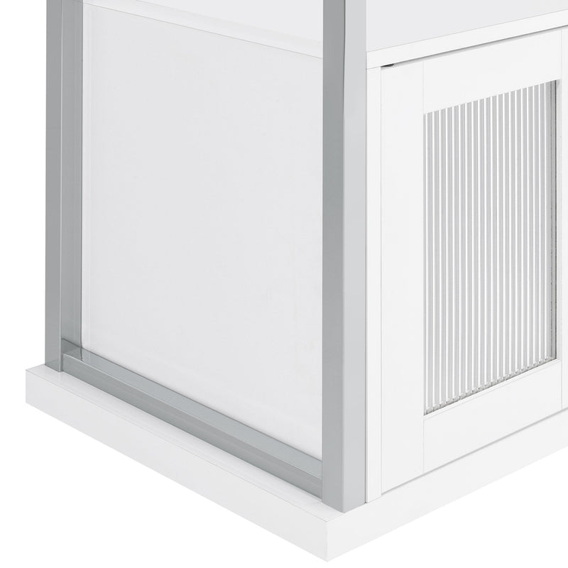  Coaster Furniture Risley 182798 2-door Circular LED Home Bar Cabinet - White High Gloss IMAGE 19