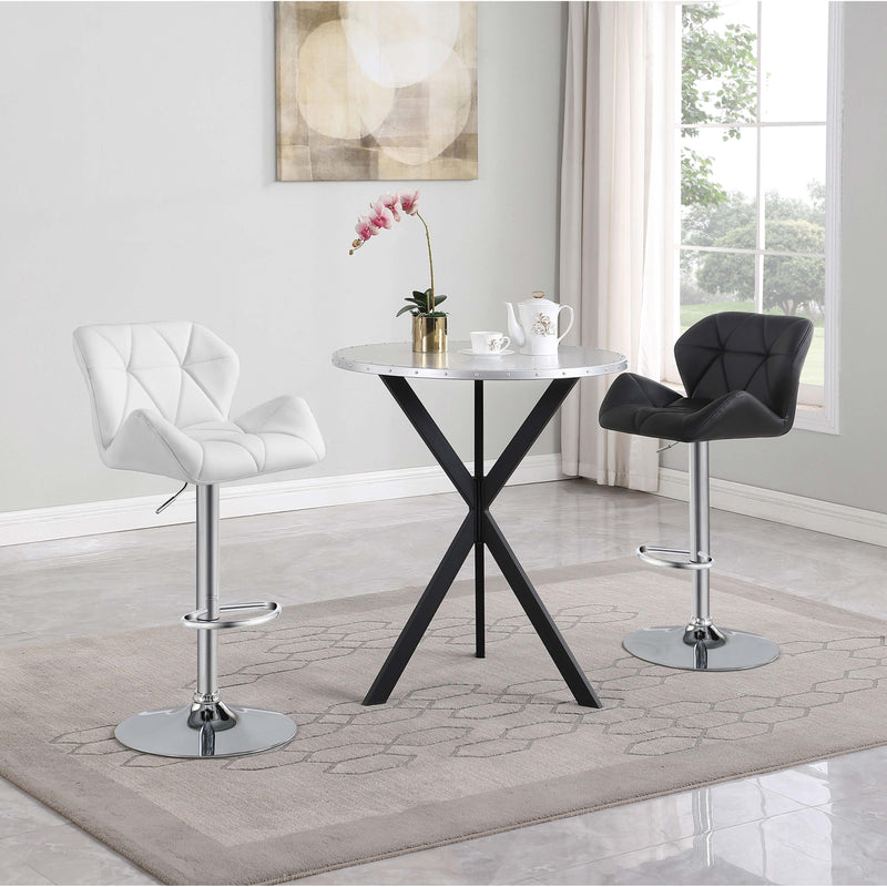  Coaster Furniture Kenzo 182861 Round 32-inch Galvanized Steel Bistro Bar Table - Silver IMAGE 2